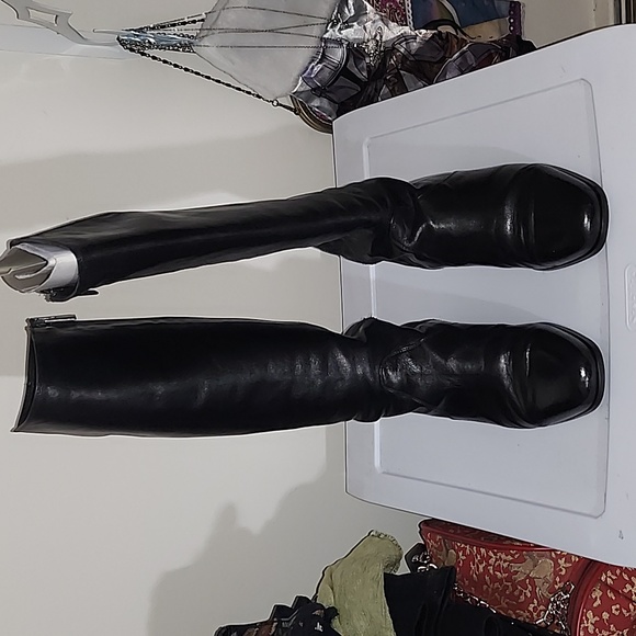 Shoes - Fashion Comfort black leather knee high boots
